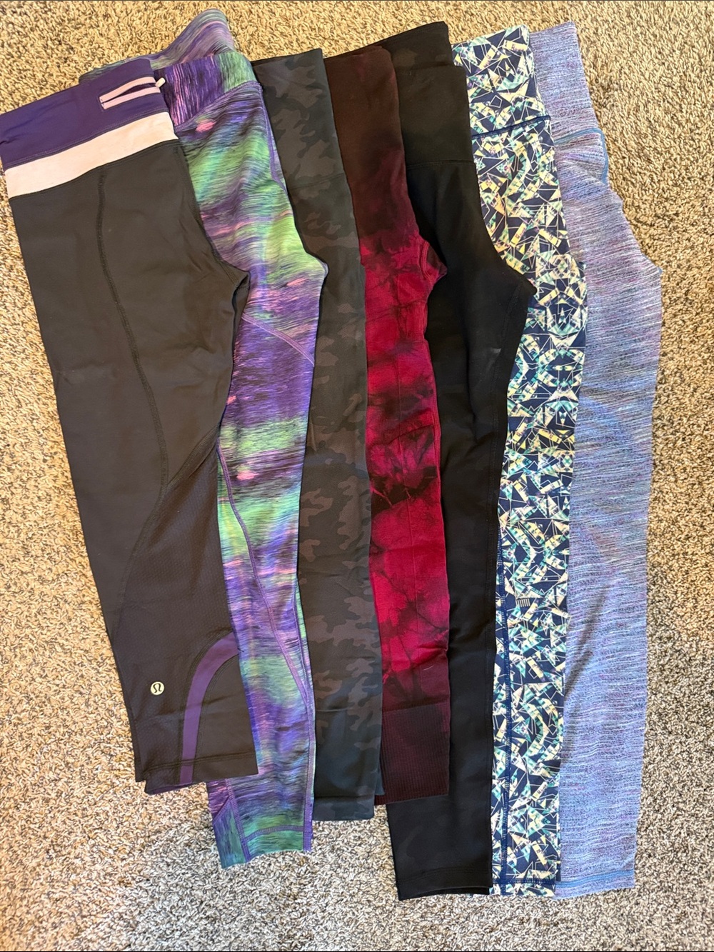 lululemon athletica Kids Multicolor and Black Patterned Leggings Pack